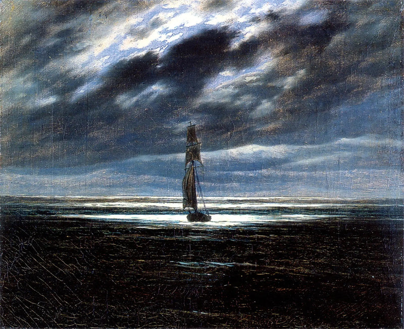 Naviguer au clair de lune - Caspar David Friedrich