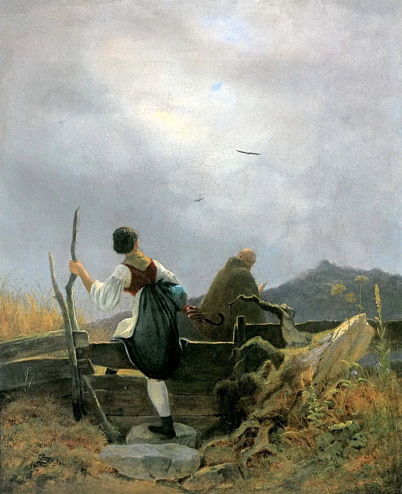 Laitière et Moine - Carl Spitzweg