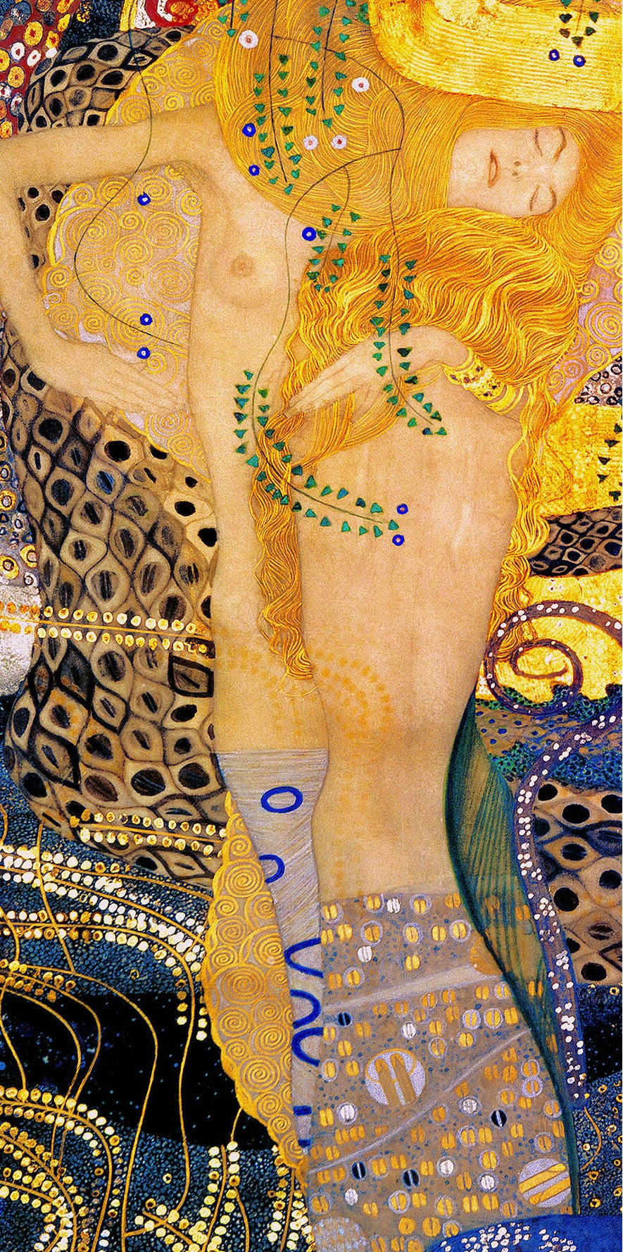 🐍✨ Serpent d'eau II – Gustav Klimt (1904–1907)