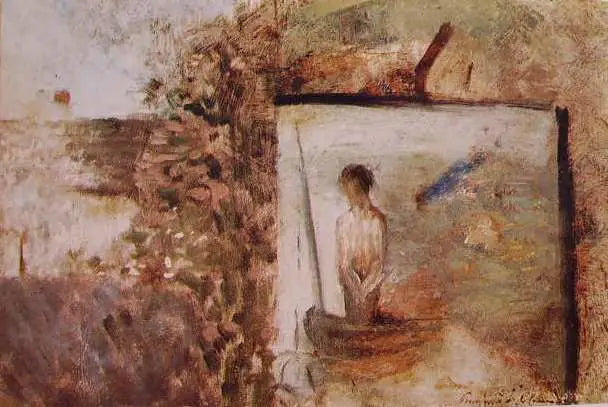 Paysage avec ''Le Pauvre Pêcheur'' de Puvis de Chavannes - Georges Seurat