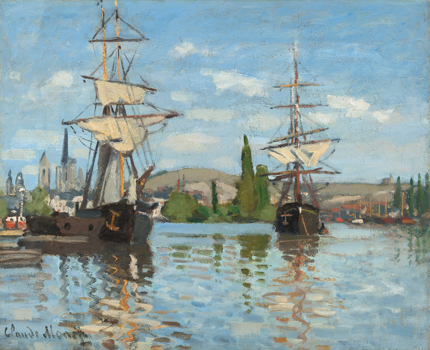 Bateaux à Rouen – Monet 1872