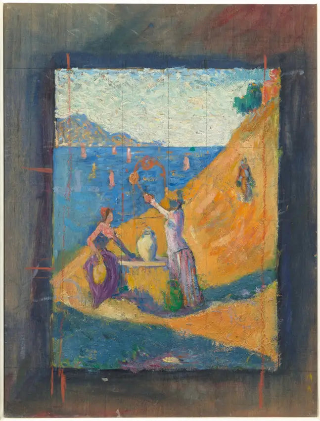 Femmes au puits. Esquisse III ; Vue du port de Saint-Tropez - Paul Signac