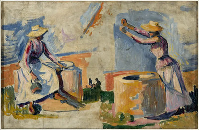 Reproduction du tableau « Femmes au puits. Esquisse II - Paul Signac » par Alpha Reproduction en peinture à l’huile