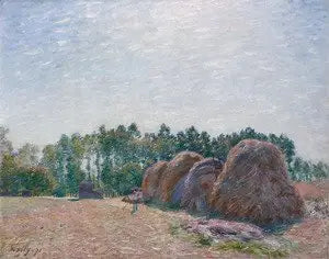 Les Meules de paille à Moret - effet du matin - Alfred Sisley