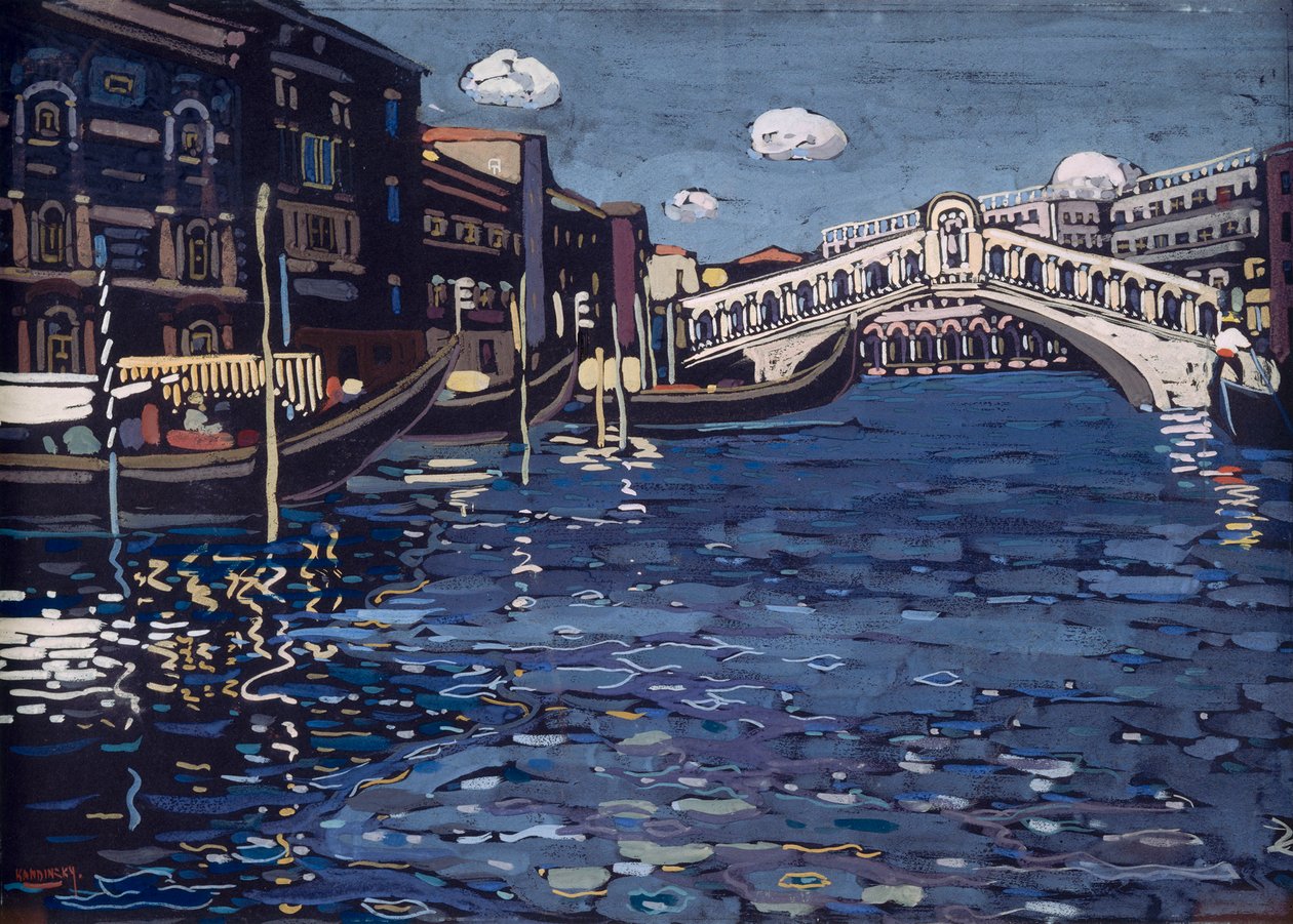 Reproduction du tableau « Souvenir de Venise 4 (Pont du Rialto) - Vassily Kandinsky » par Alpha Reproduction en peinture à l’huile