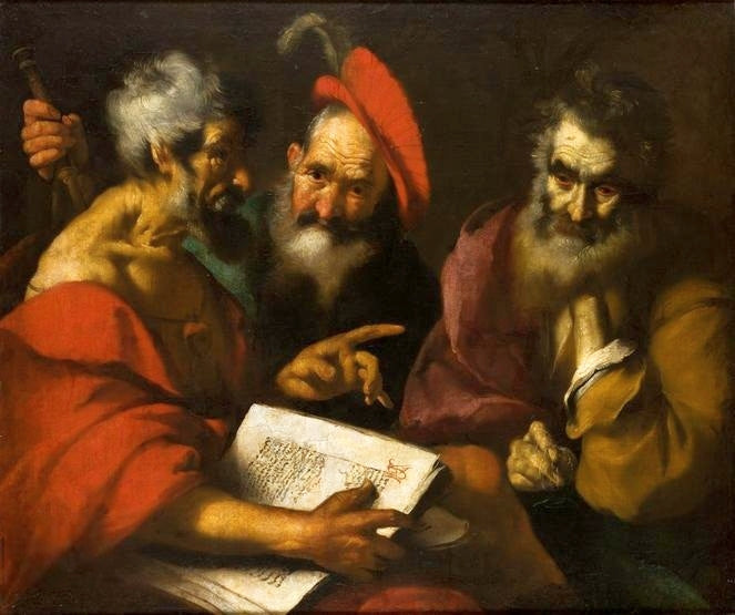 La dispute des trois rois mages. - Bernardo Strozzi