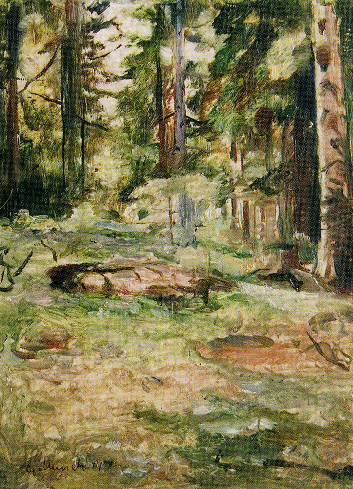 Reproduction du tableau « Journée d'été en forêt - Edvard Munch » par Alpha Reproduction en peinture à l’huile