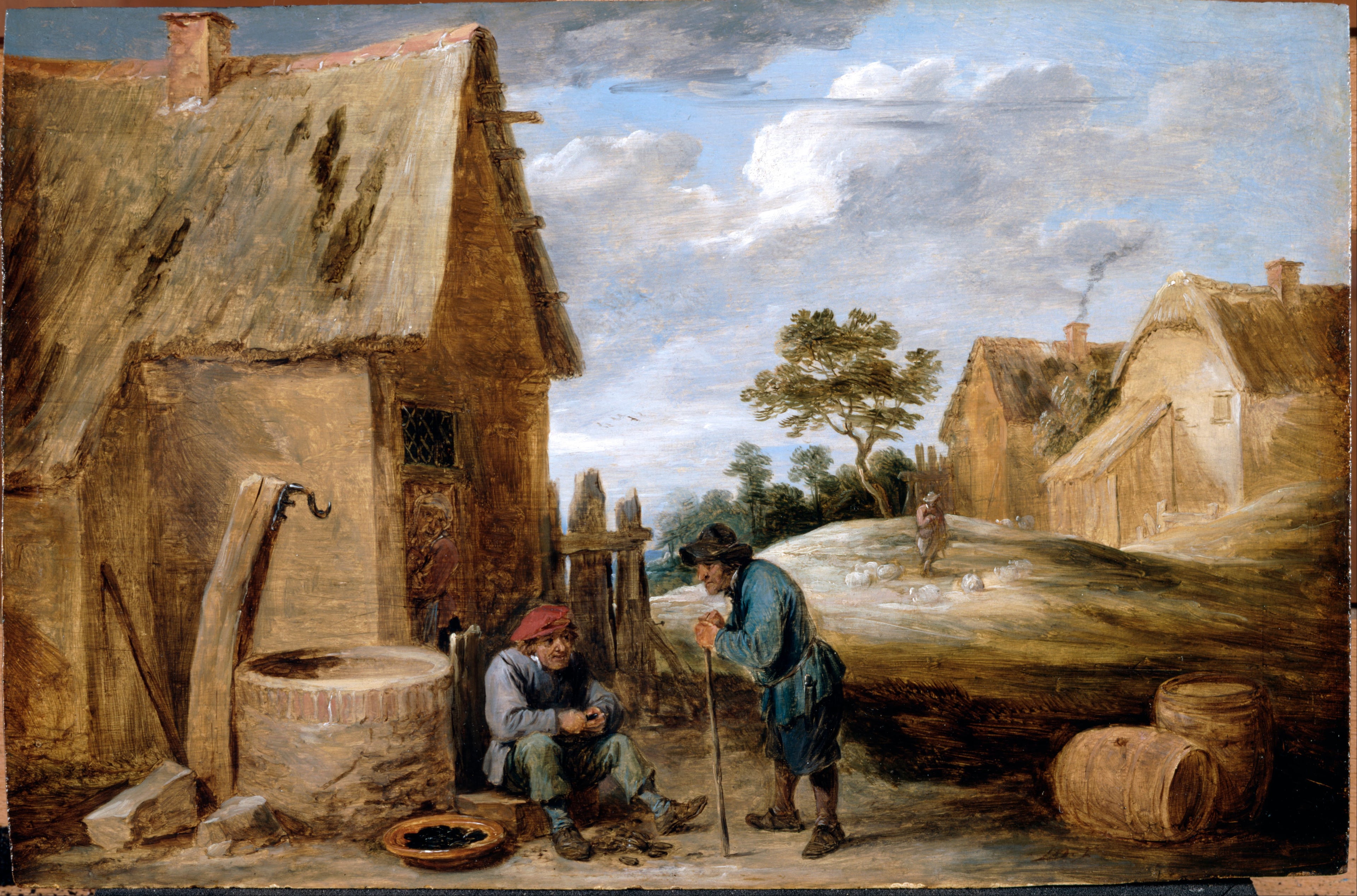 Un paysan mangeant des moules - David Teniers le Jeune