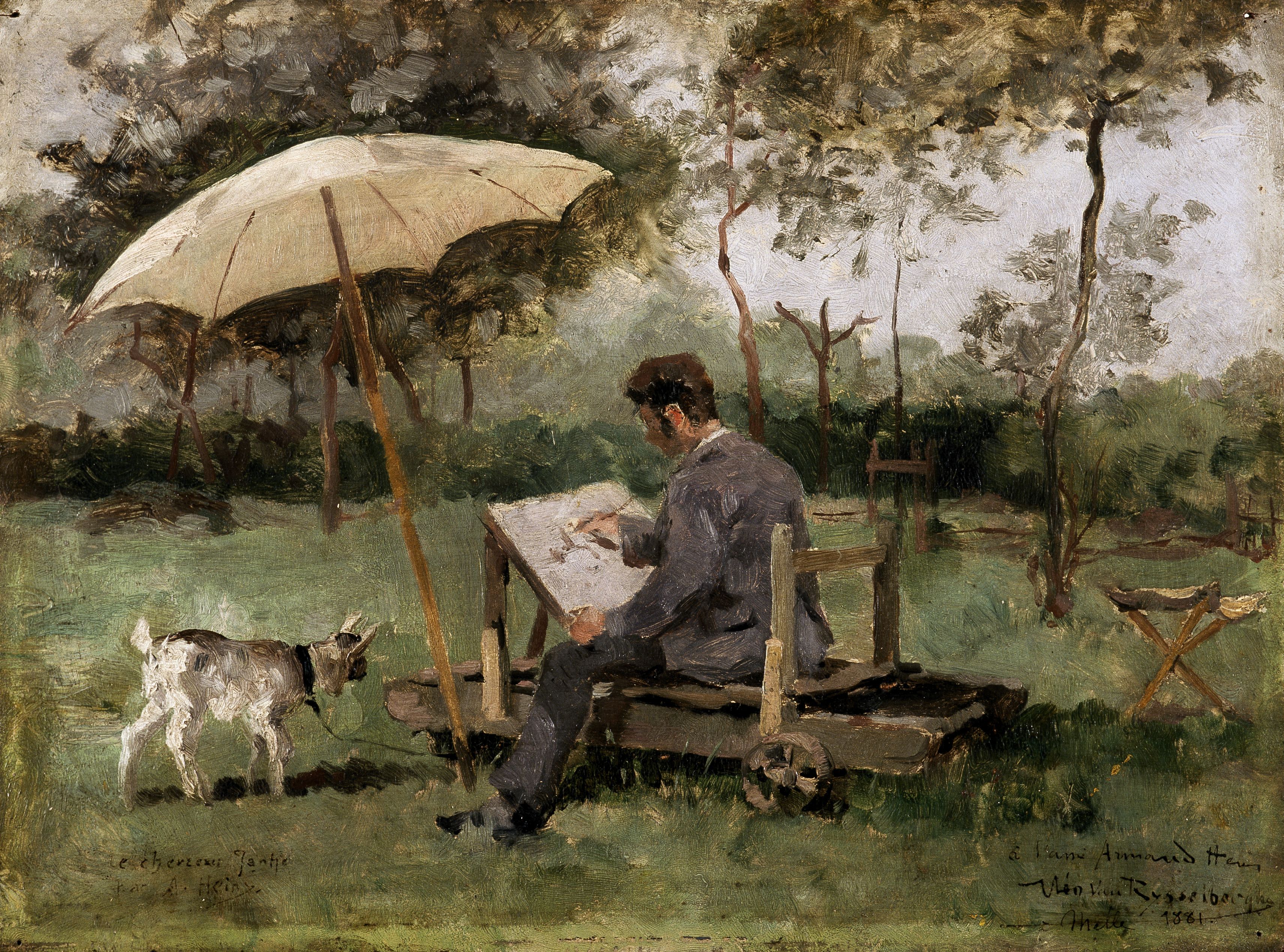 Armand Heins peignant en plein air - Théo van Rysselberghe