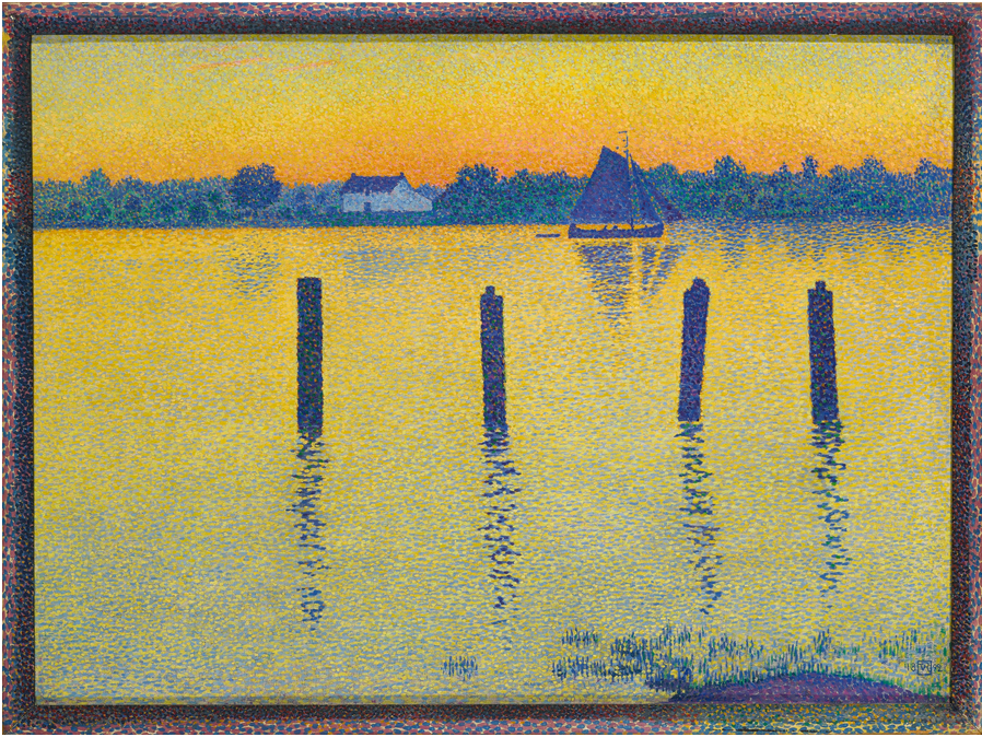 L'Escaut en amont d'Anvers, le soir - Théo van Rysselberghe