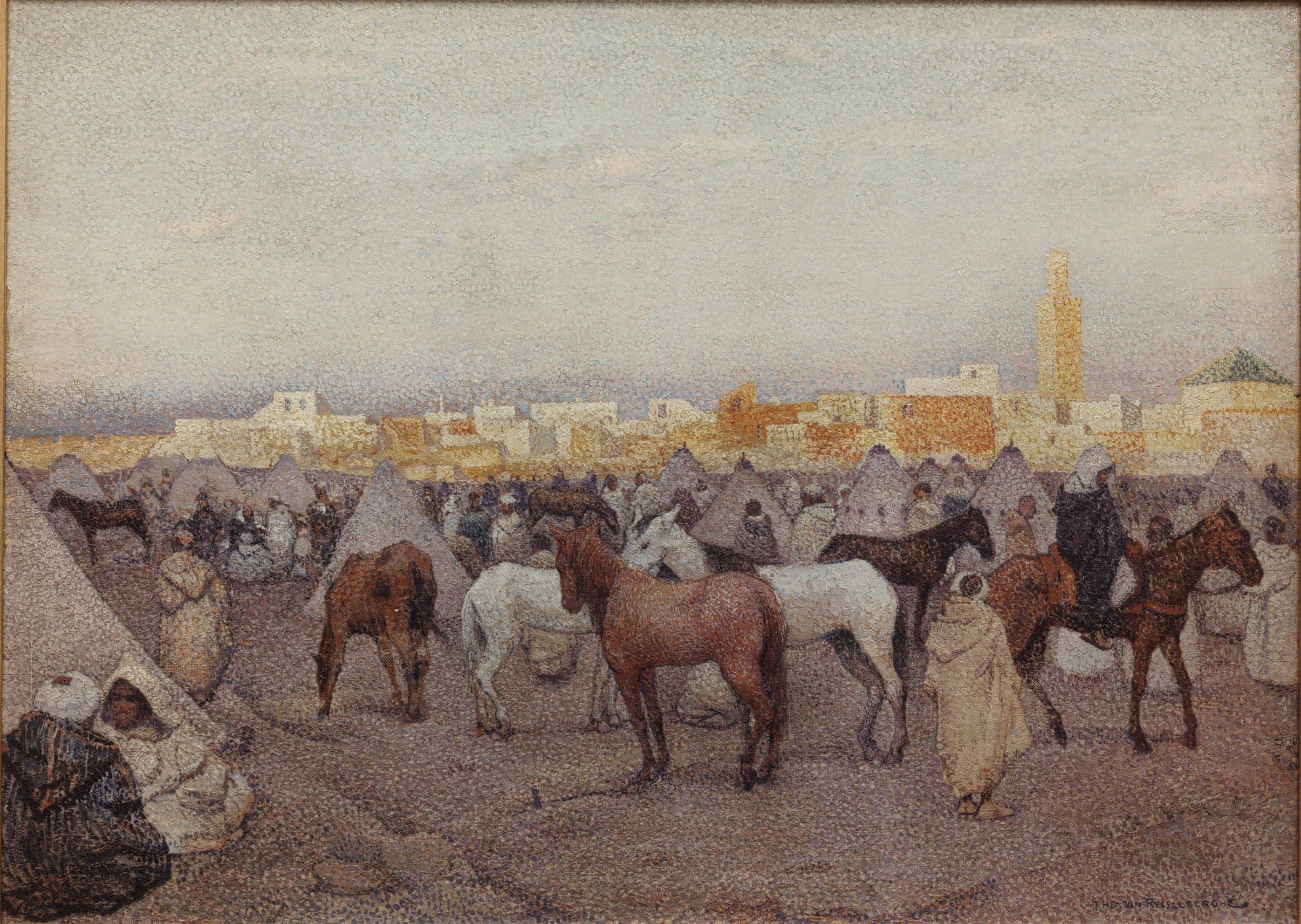 Campement de tentes ou marché aux chevaux près de Marrakech - Théo van Rysselberghe