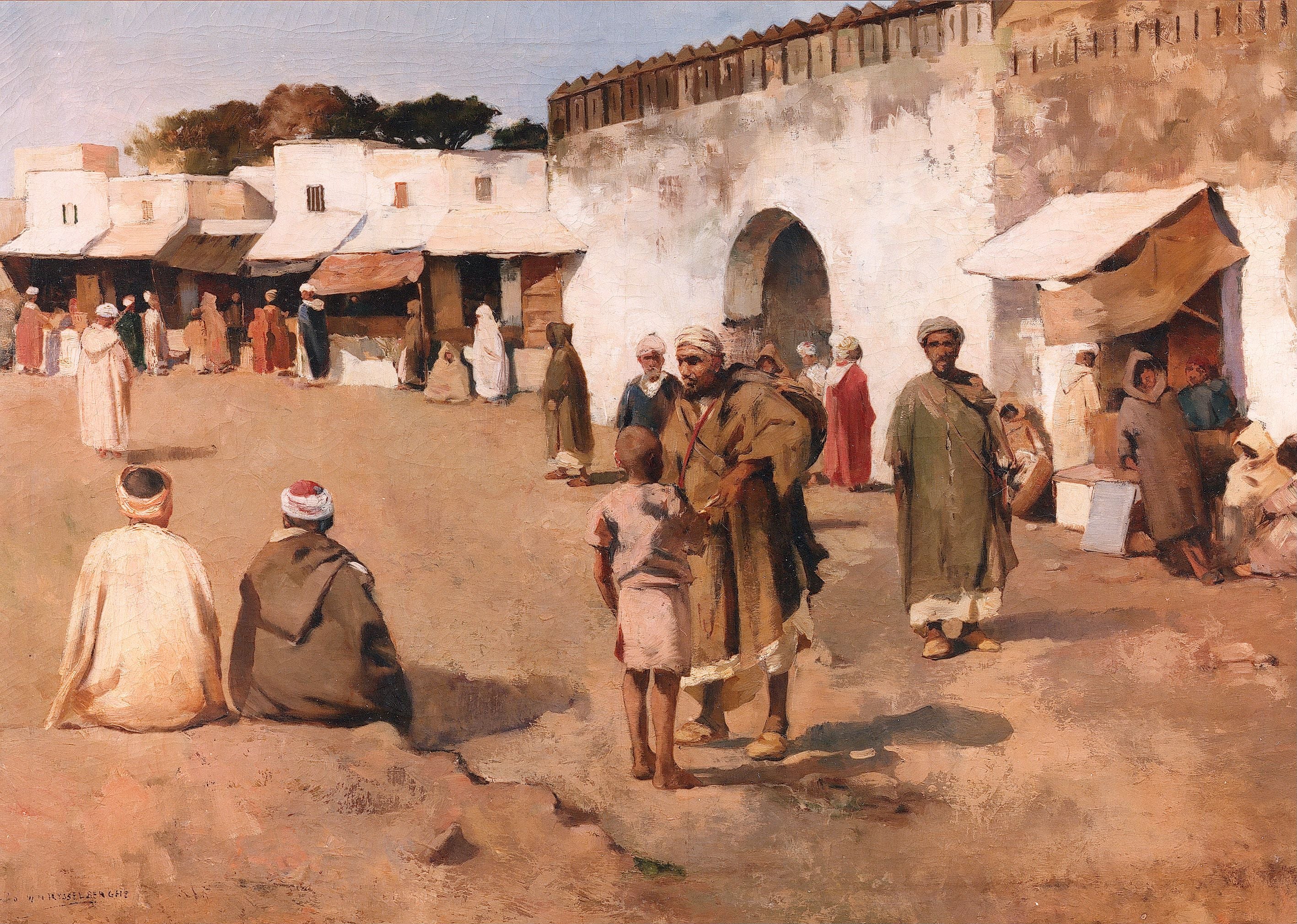 Place de la ville au Maroc - Théo van Rysselberghe