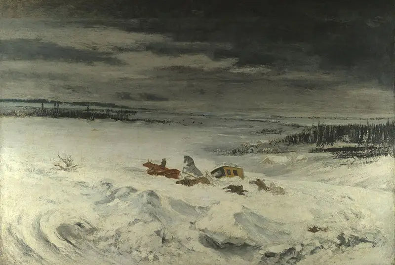 La diligence dans la neige - Gustave Courbet