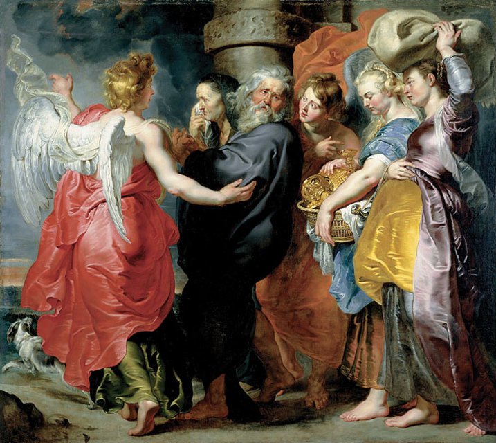 La fuite de Lot et de sa famille de Sodome - Peter Paul Rubens