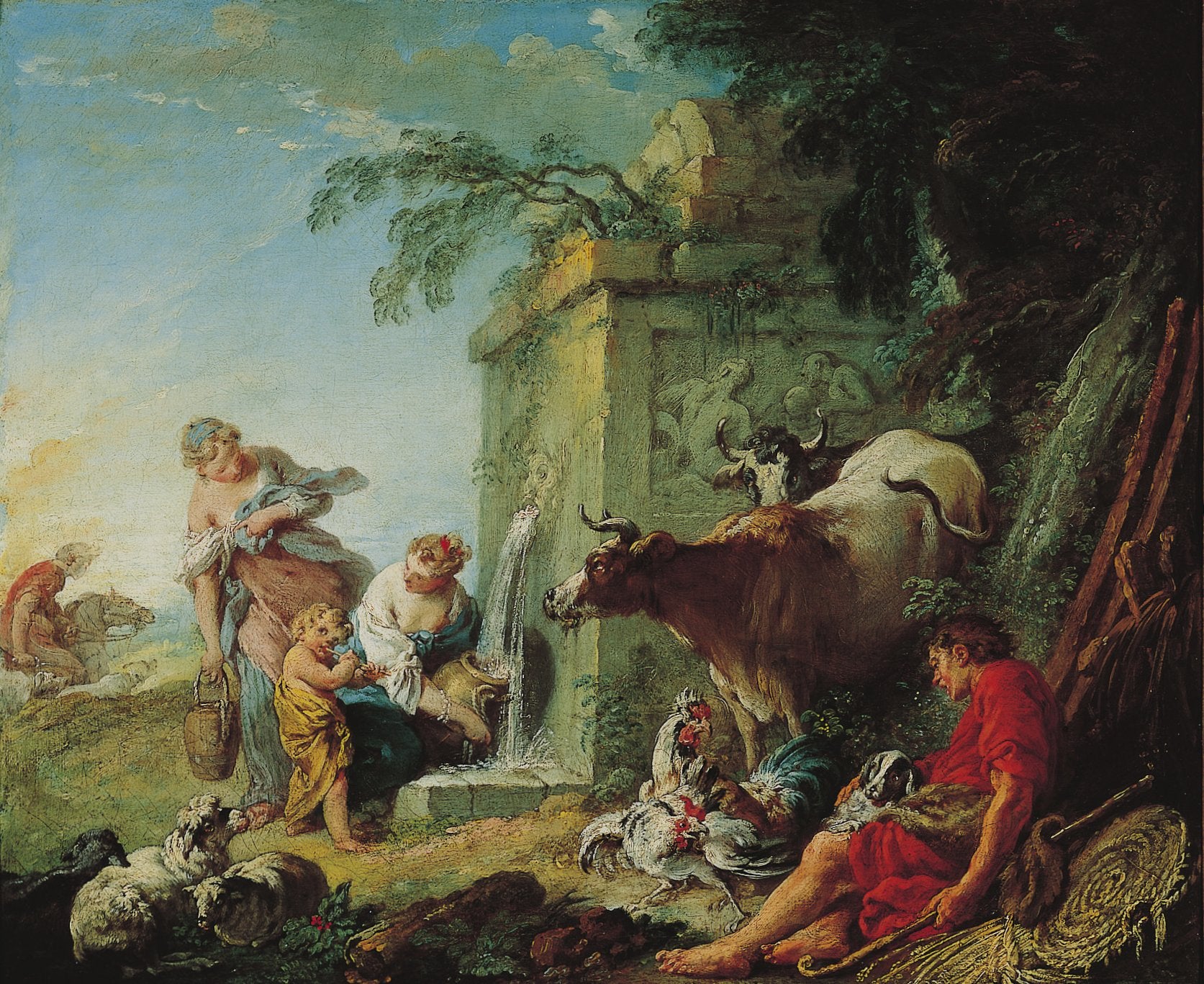 Femmes à la fontaine - François Boucher