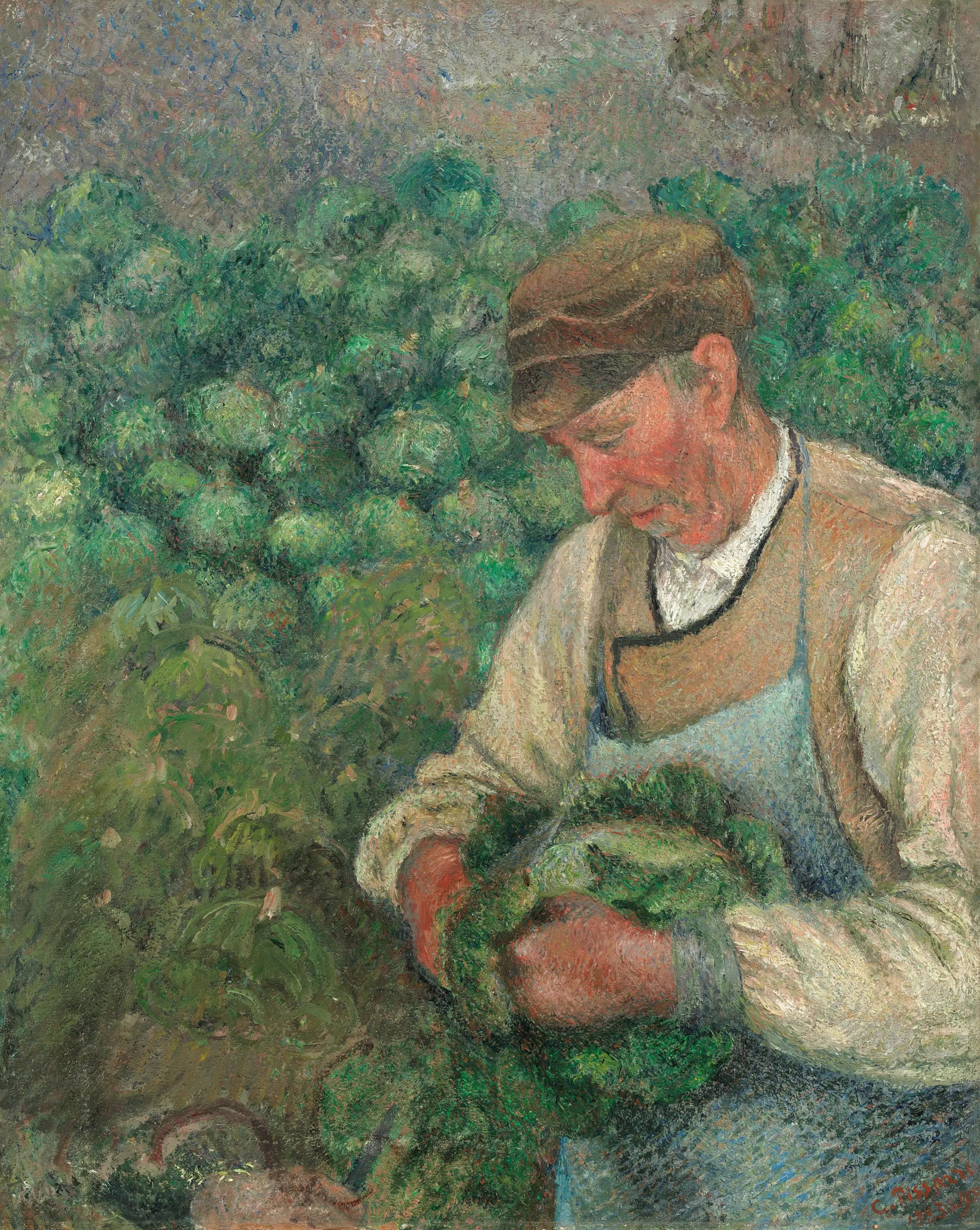 Reproduction du tableau « Le Jardinier - Vieux Paysan au Chou - Camille Pissarro » par Alpha Reproduction en peinture à l’huile