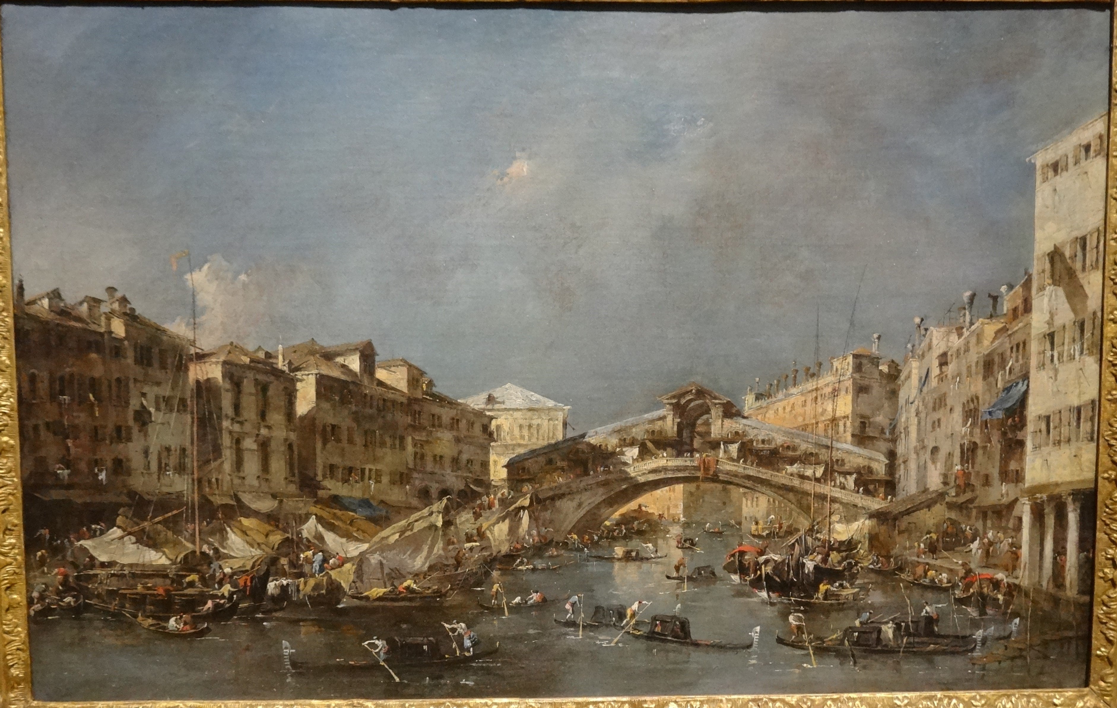 Le Grand Canal avec le pont du Rialto vu du sud - Francesco Guardi