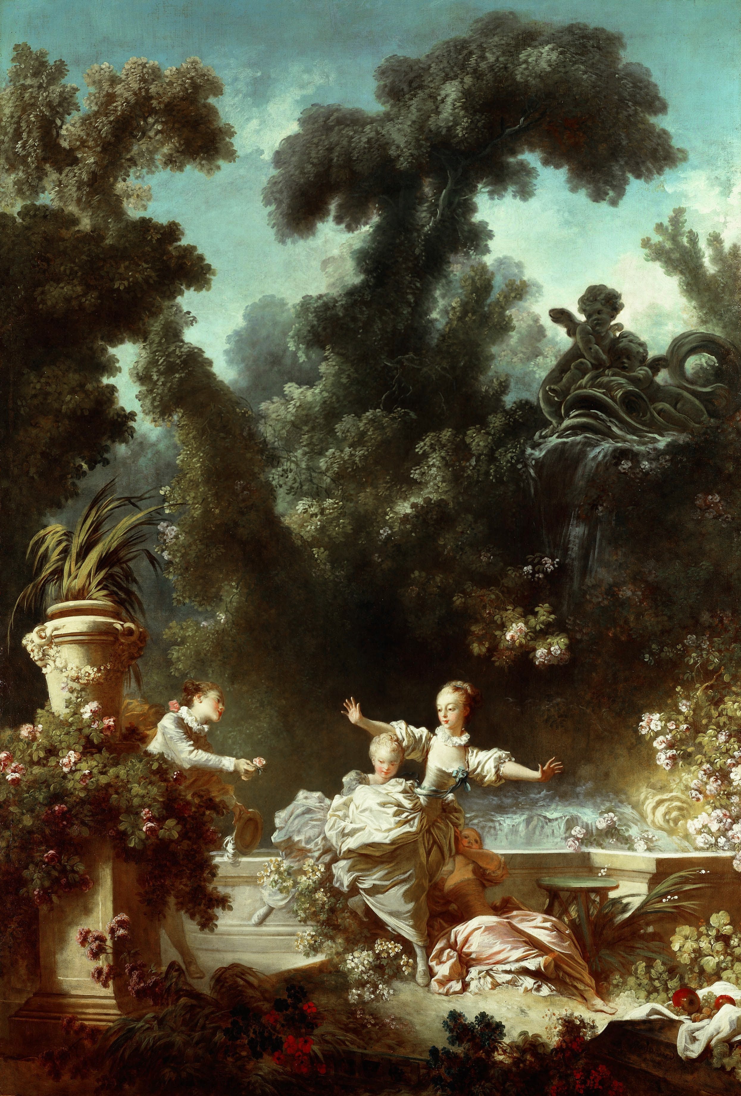 Le progrès de l'amour : la poursuite - Jean-Honoré Fragonard
