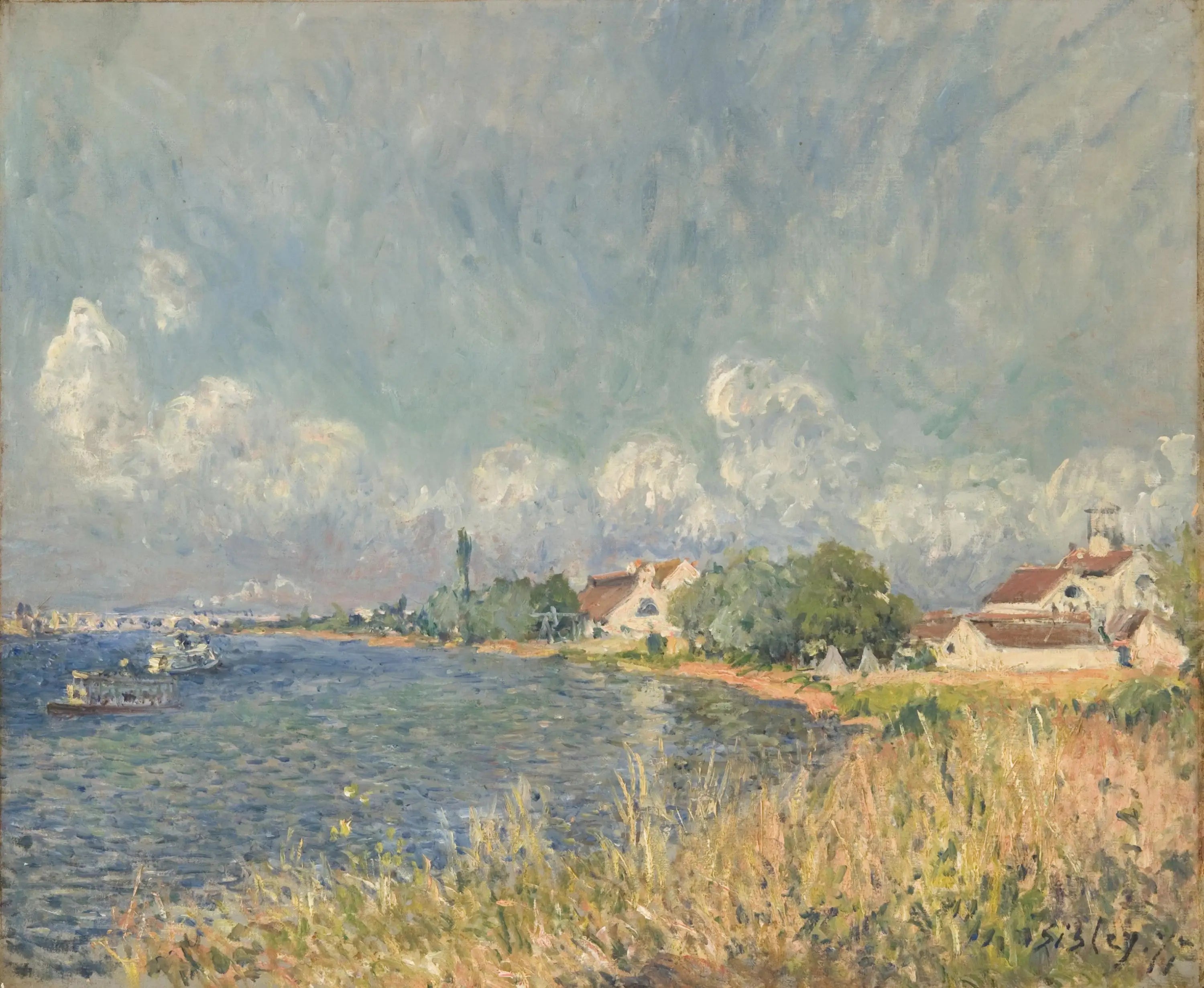 Reproduction du tableau « La Seine à Billancourt - Alfred Sisley » par Alpha Reproduction en peinture à l’huile