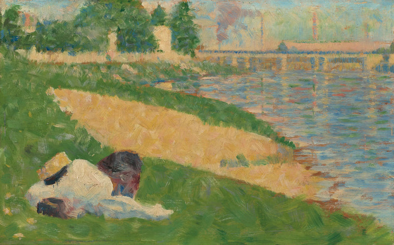 La Seine avec des vêtements sur la rive - Georges Seurat