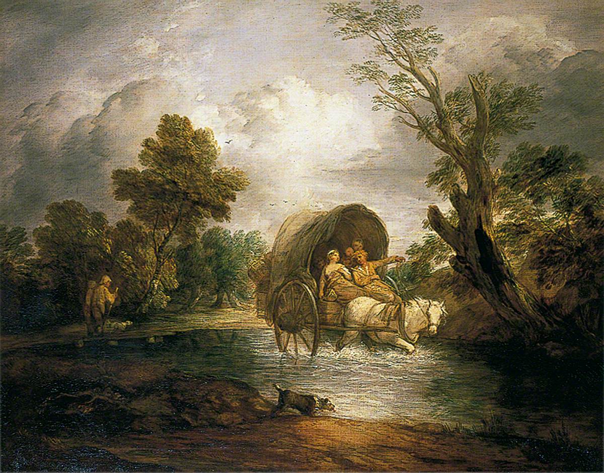 Chariot de campagne traversant un gué - Thomas Gainsborough
