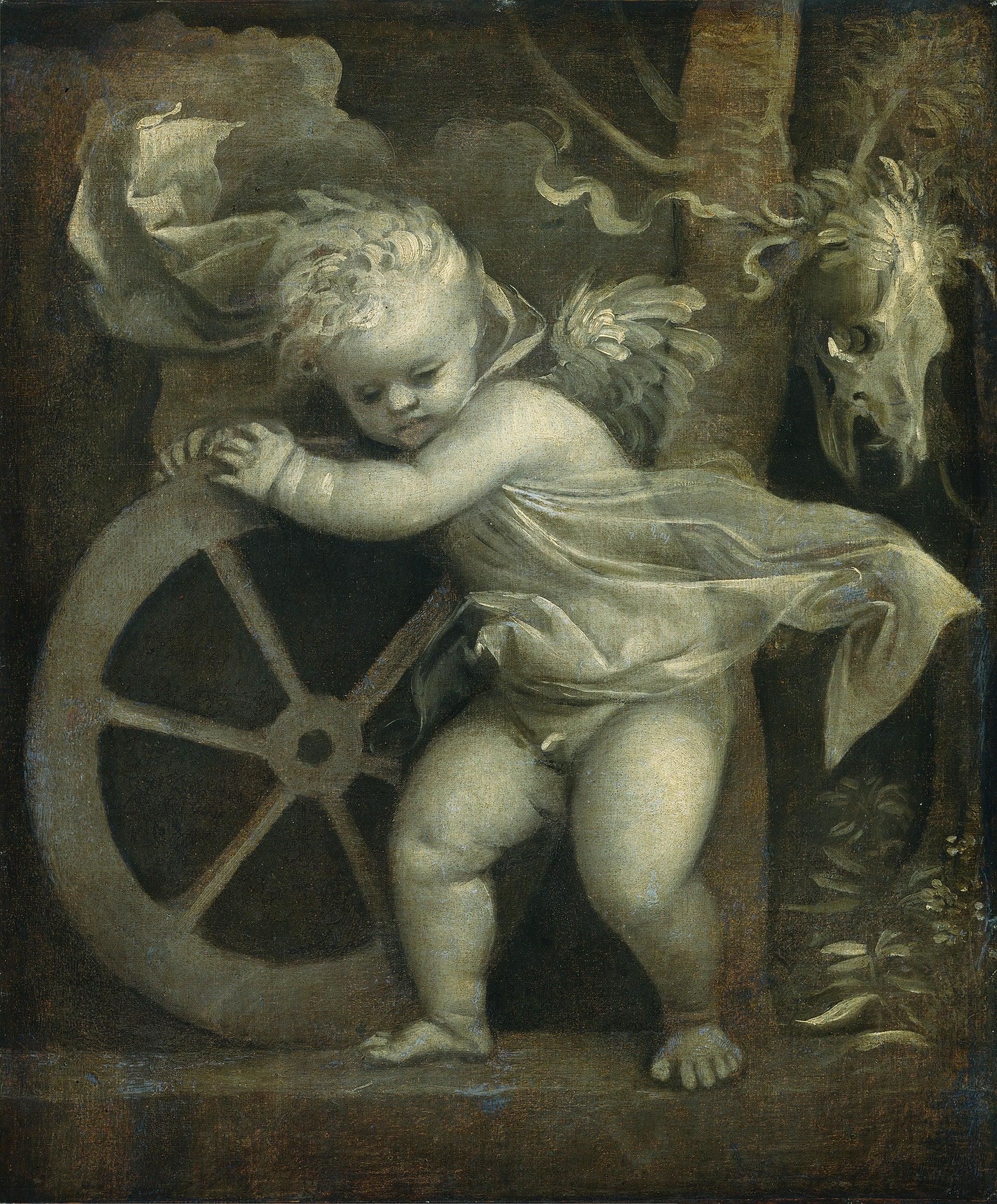 Cupidon avec la roue du temps - Titian