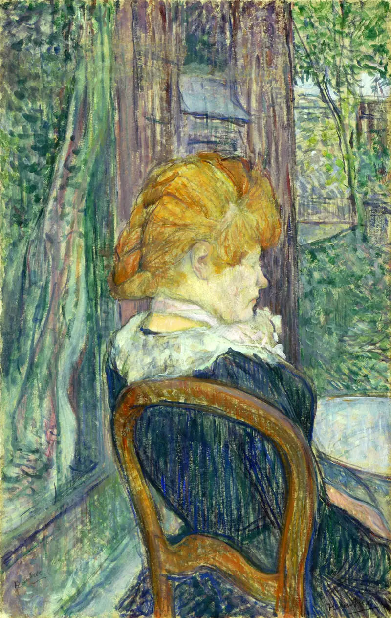 Une femme assise dans un jardin - Henri de Toulouse-Lautrec