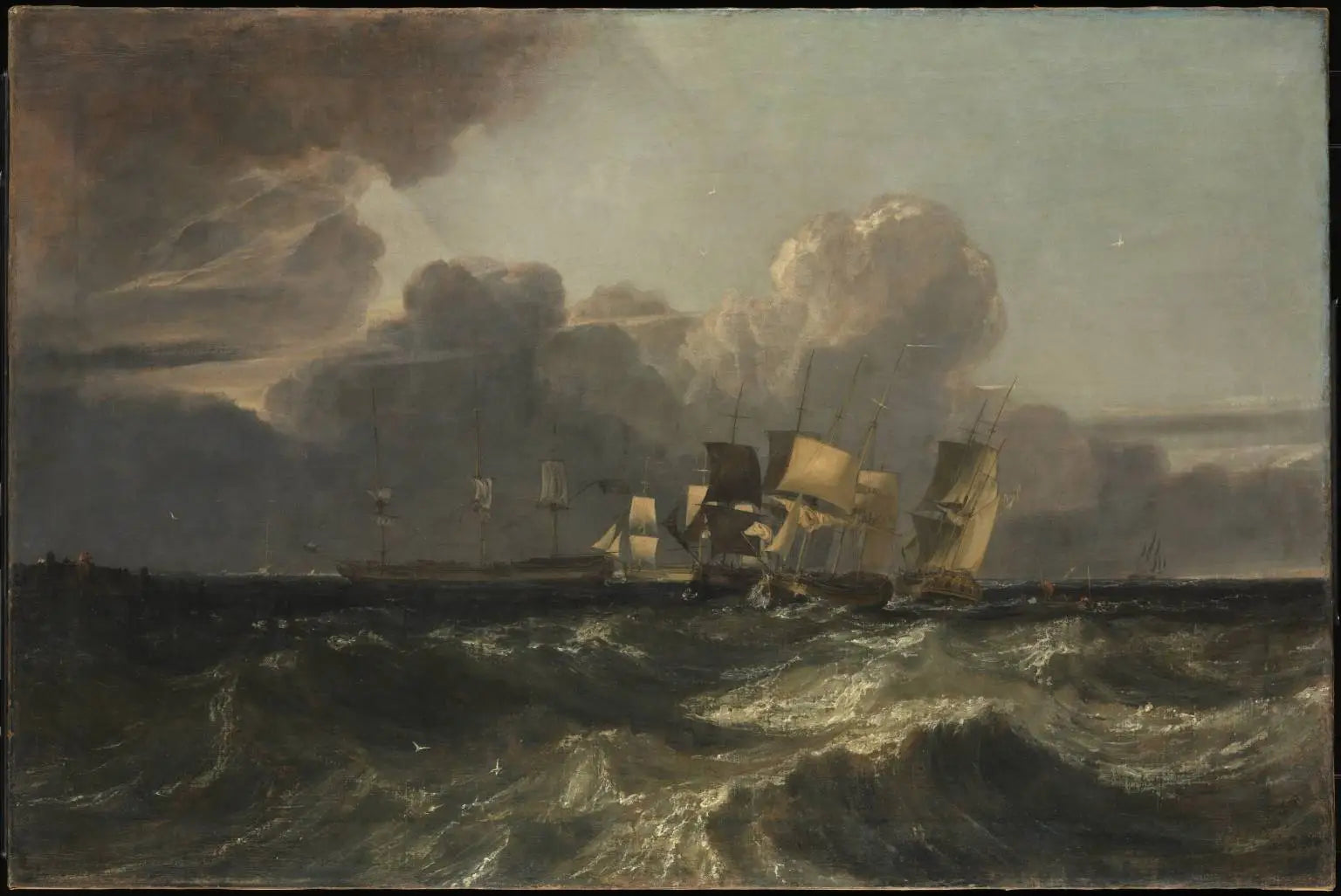 Reproduction du tableau « Ships Bearing up for Anchorage (‘The Egremont Seapiece’) - J. M. W. Turner » par Alpha Reproduction en peinture à l’huile