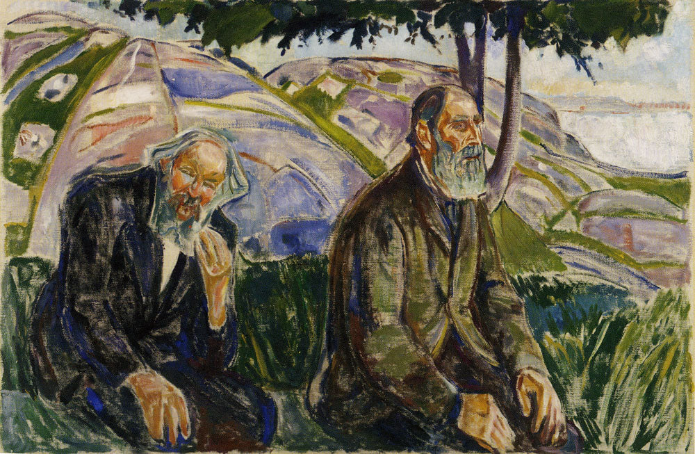 Reproduction du tableau « Deux Vieux Hommes - Edvard Munch » par Alpha Reproduction en peinture à l’huile