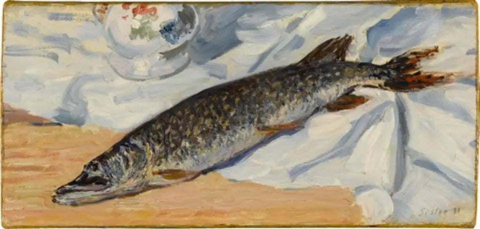 Reproduction du tableau « Un brochet du Loing - Alfred Sisley » par Alpha Reproduction en peinture à l’huile