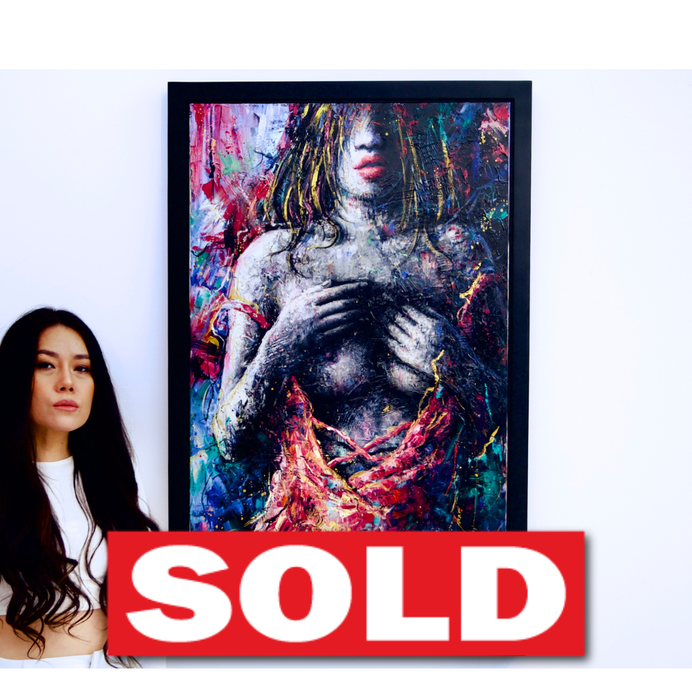 Femme en Robe Rose | 60 X 100 cm