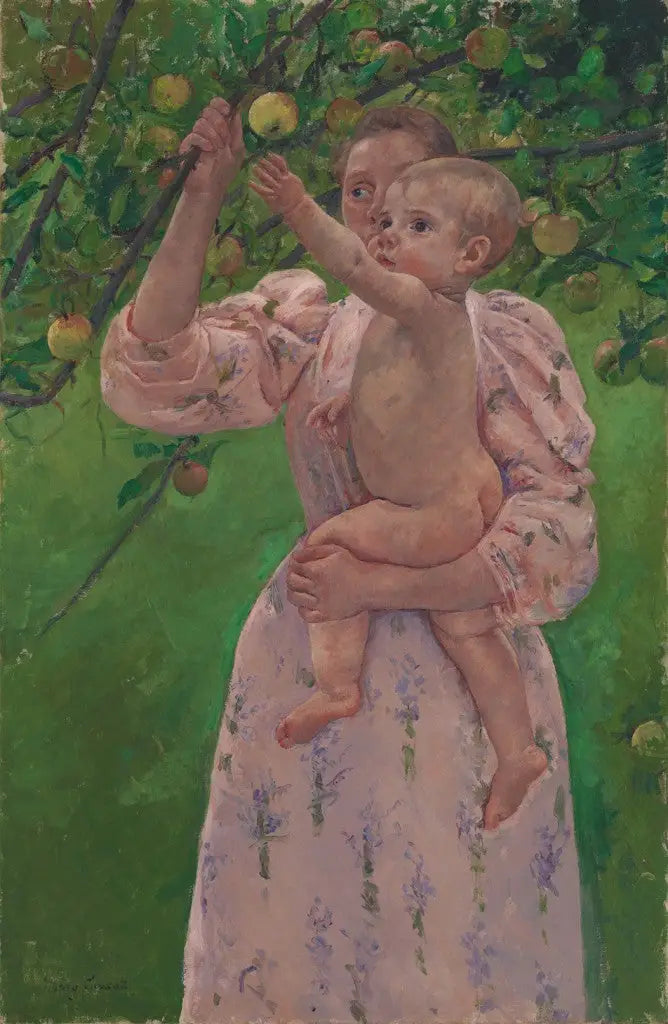 Enfant cueillant un fruit - Mary Cassatt