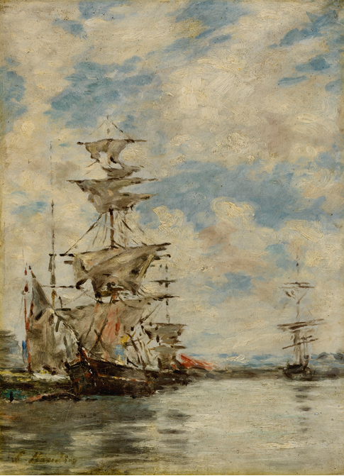 Reproduction du tableau « Voiliers dans le port - Eugène Boudin » par Alpha Reproduction en peinture à l’huile