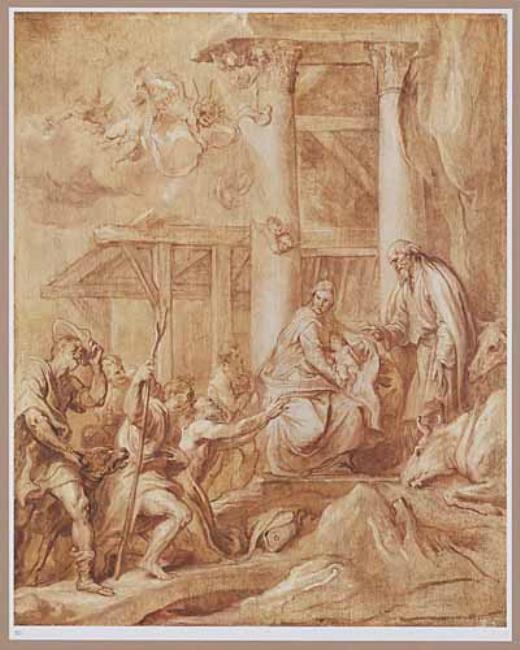 L'Adoration des bergers (grisaille) - Antoine van Dyck
