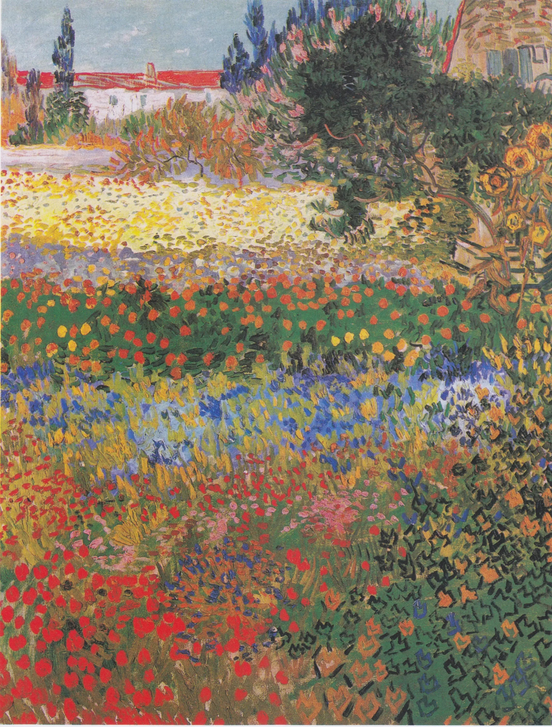 Reproduction du tableau « Jardin de fleurs - Vincent van Gogh » par Alpha Reproduction en peinture à l’huile