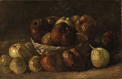 Reproduction du tableau « Nature morte au panier de pommes - Vincent van Gogh » par Alpha Reproduction en peinture à l’huile