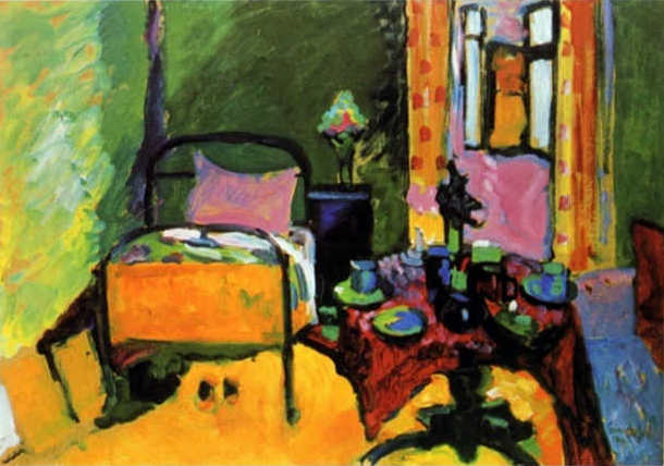 Chambre à coucher sur Aintmillerstrasse - Vassily Kandinsky