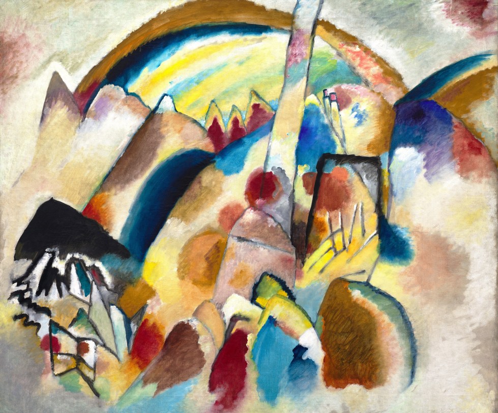 Reproduction du tableau « Paysage aux taches rouges, n° 2 - Vassily Kandinsky » par Alpha Reproduction en peinture à l’huile