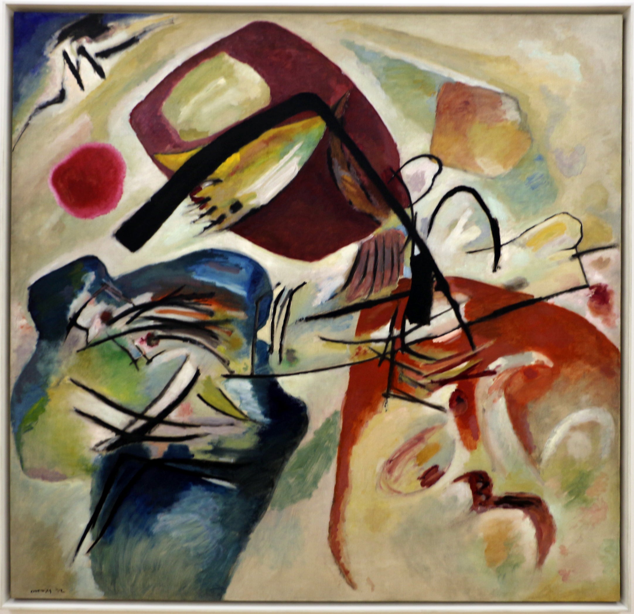 Reproduction du tableau « Avec l'arc noir - Vassily Kandinsky » par Alpha Reproduction en peinture à l’huile