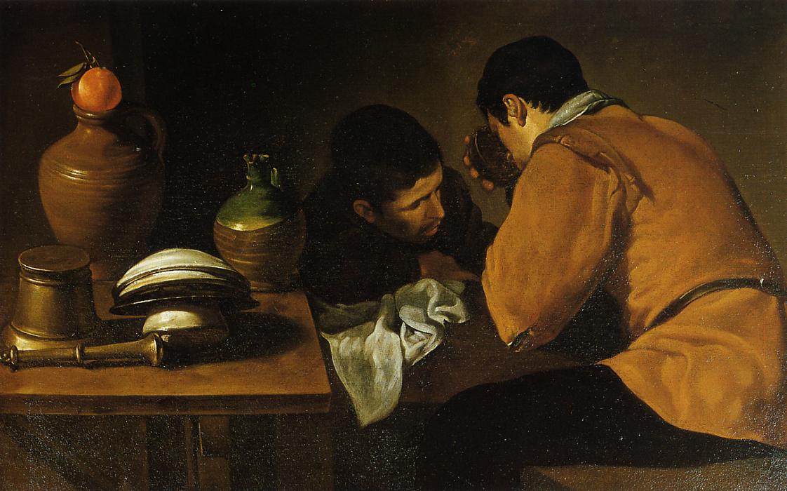 Deux Jeunes à table - Diego Velázquez