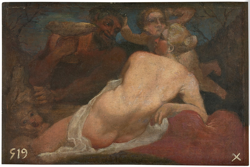 Vénus et un satyre - Annibale Carracci