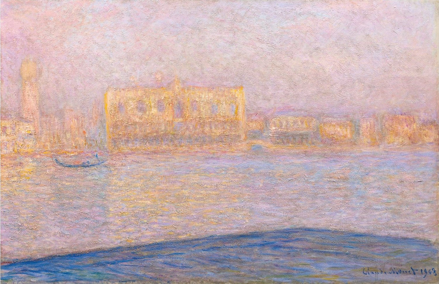 « Vue du Palais des Doges depuis San Giorgio Maggiore » – Claude Monet (1908)