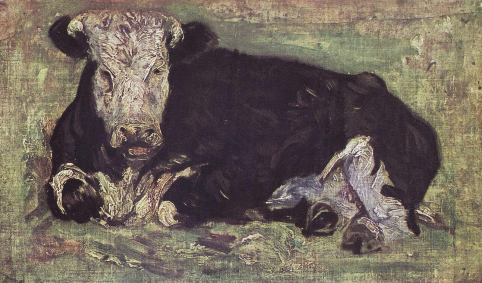 Reproduction du tableau « Vache couchée - Vincent van Gogh » par Alpha Reproduction en peinture à l’huile