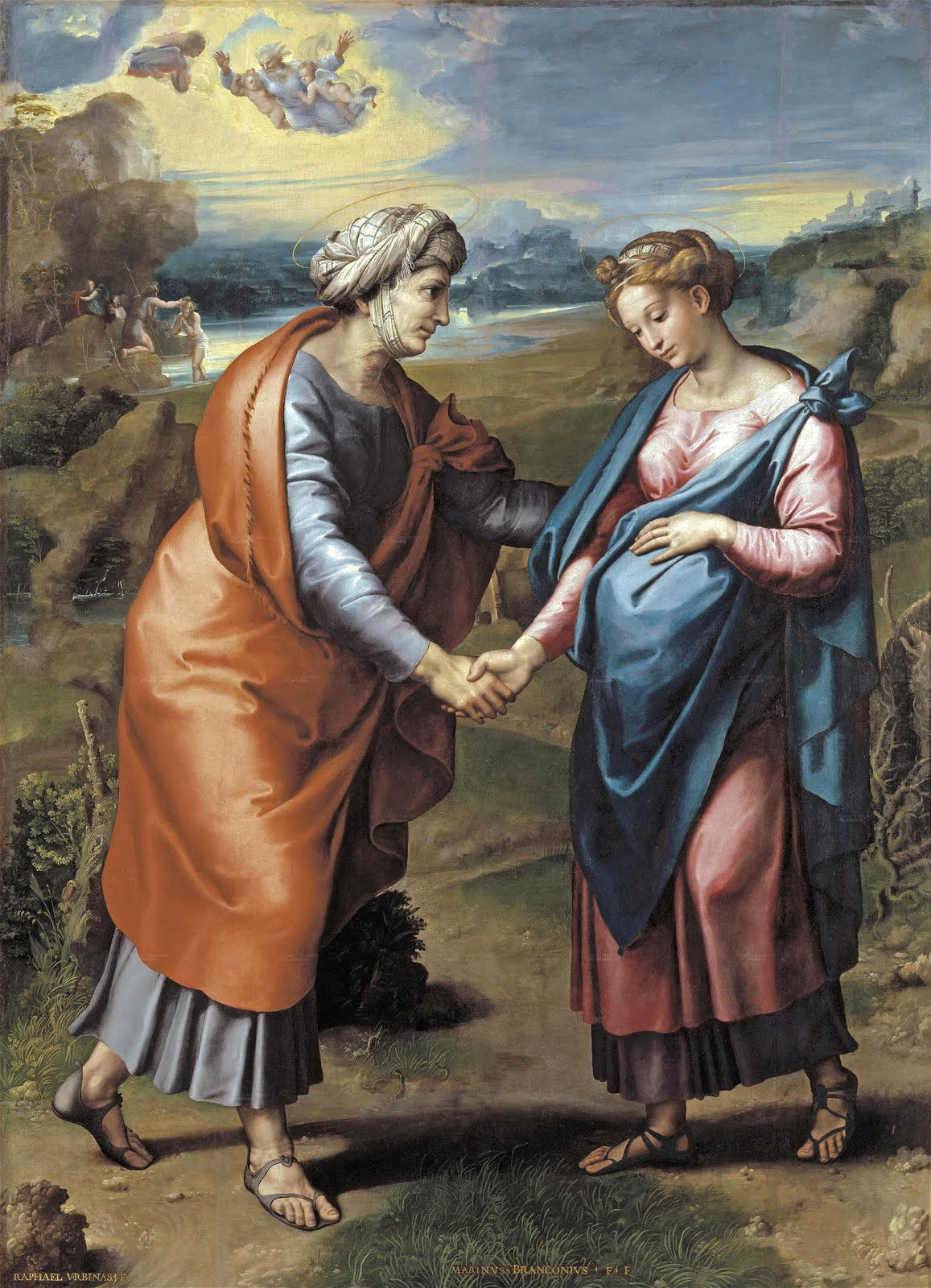 Reproduction du tableau « La Visitation - Raphaël Sanzio » par Alpha Reproduction en peinture à l’huile