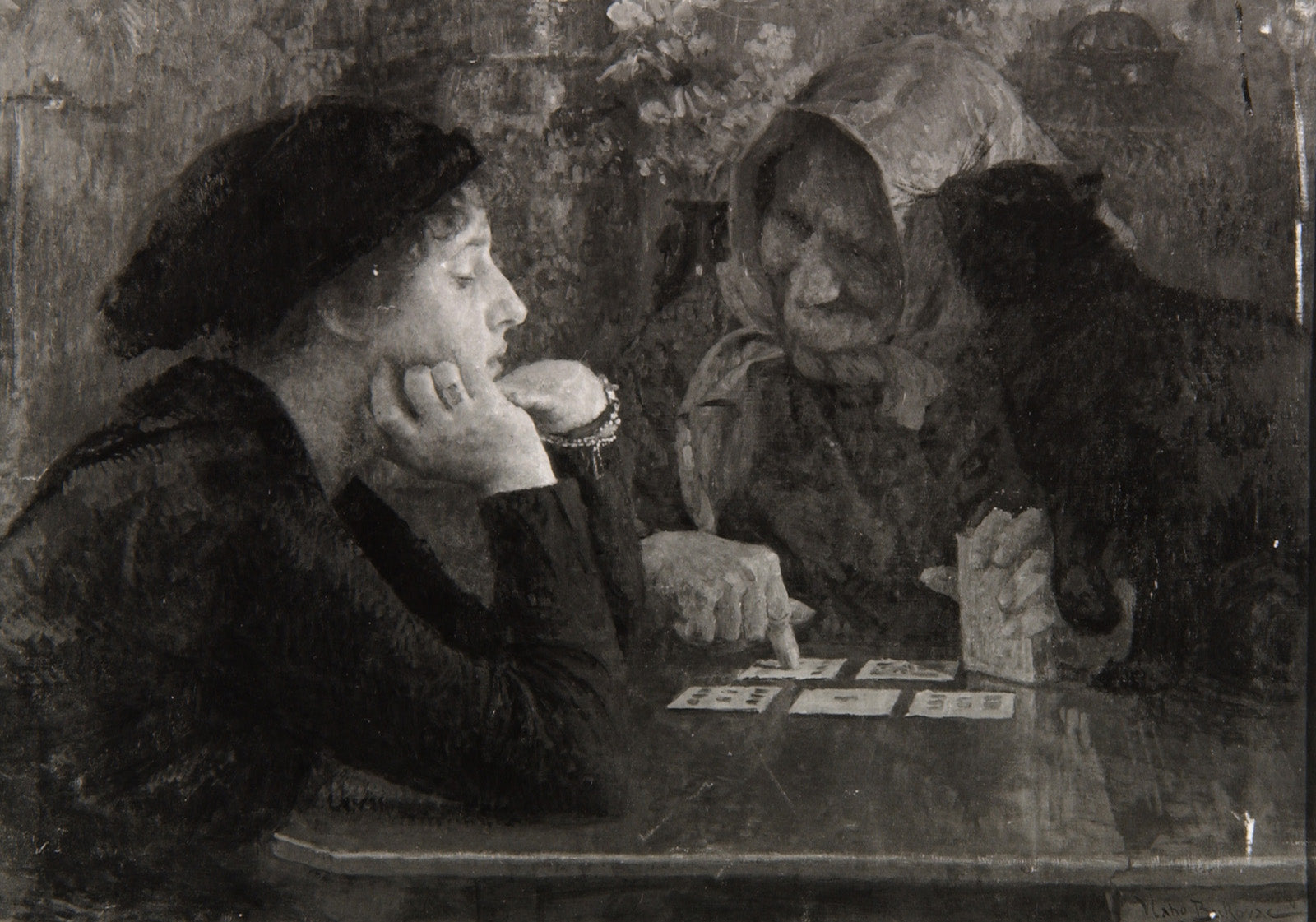Paška chez la diseuse de bonne aventure, Vlaho Bukovac, vers 1890, huile sur toile