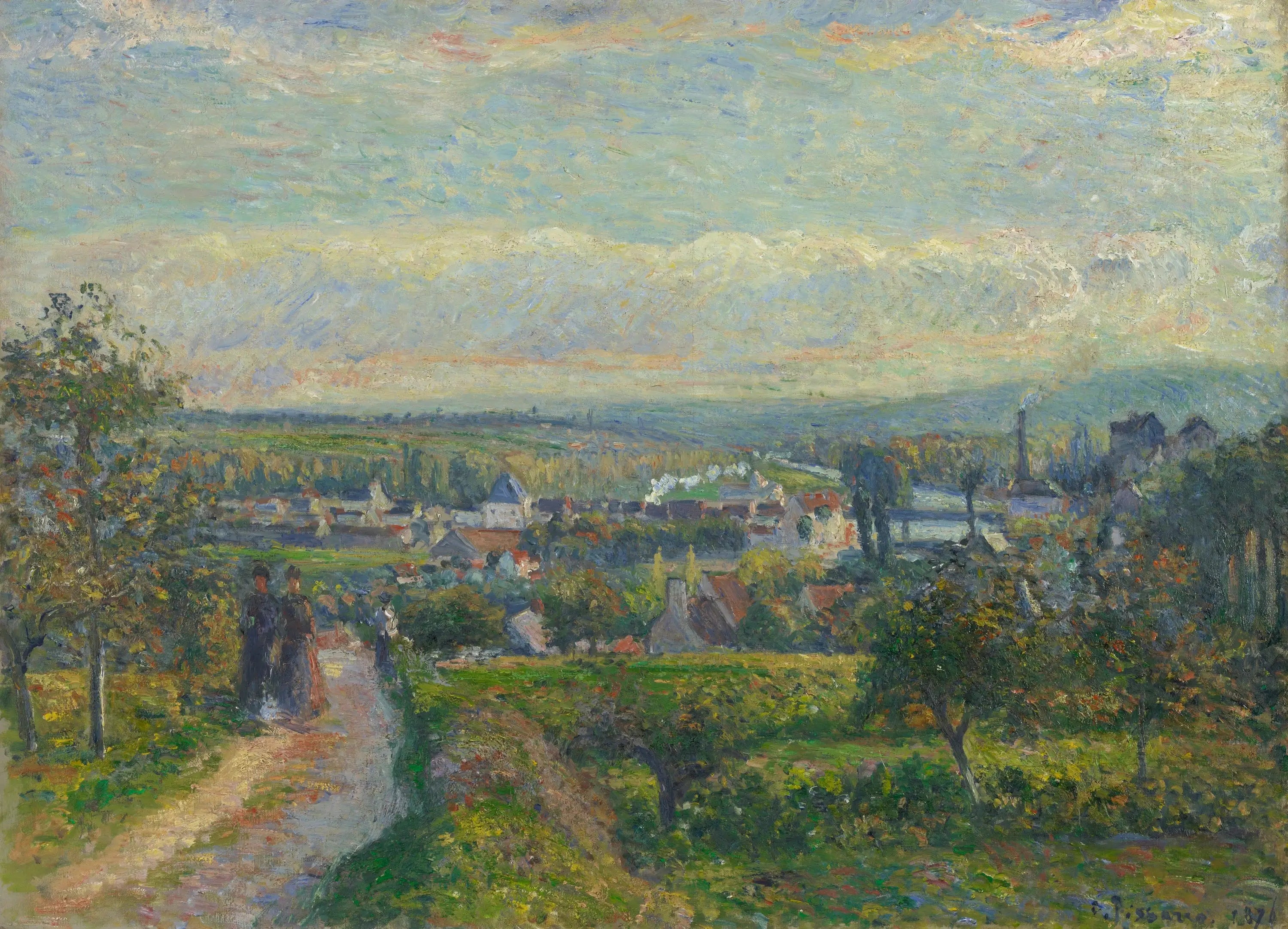 Reproduction du tableau « Vue de Saint-Ouen-l'Aumône - Camille Pissarro » par Alpha Reproduction en peinture à l’huile