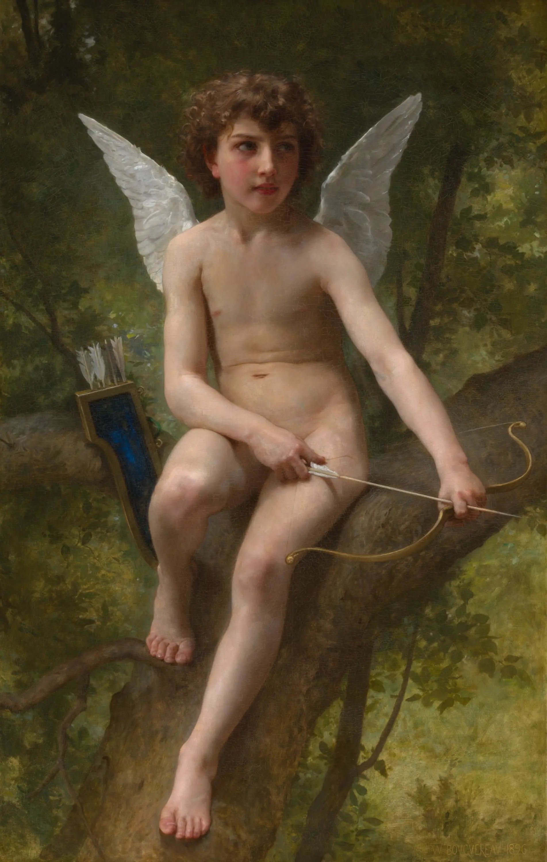 Reproduction du tableau « Aux aguets - Bouguereau » par Alpha Reproduction en peinture à l’huile