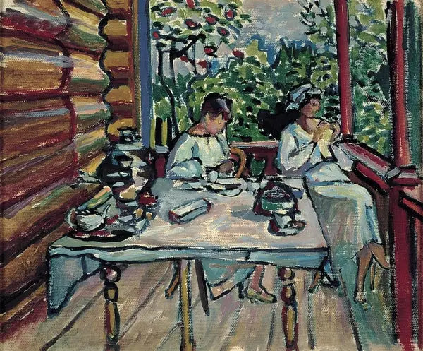 Akhtyrka, Nina et Tatiana dans la véranda - Vassily Kandinsky