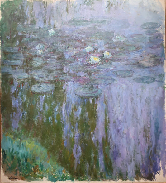 🌿 Nymphéas – Reflets Verts et Mauves