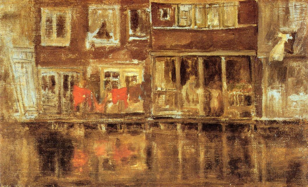 Reproduction du tableau « Le canal d'Amsterdam - James Abbott McNeill Whistler » par Alpha Reproduction en peinture à l’huile